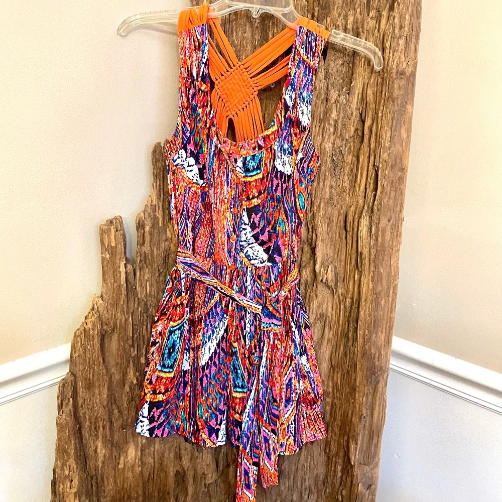 Bebe Women’s Size XS Colorful Orange Romper